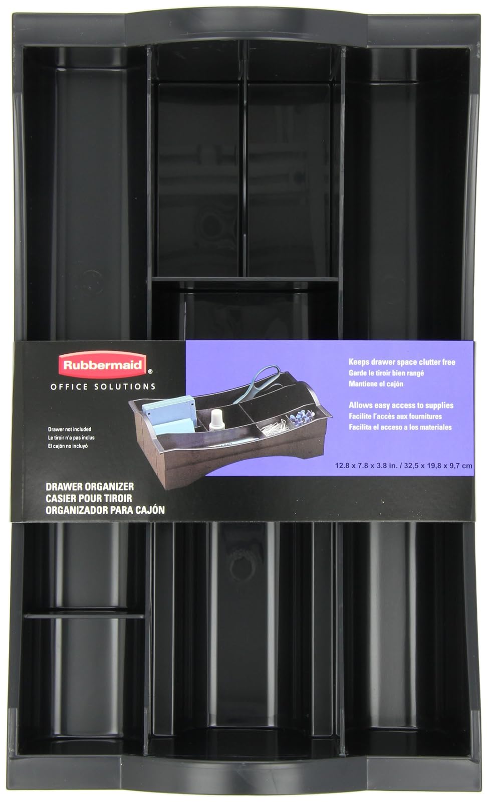 SHARPIE Rubbermaid Organizador de cajones para computadora, plástico, color negro (11916ROS)