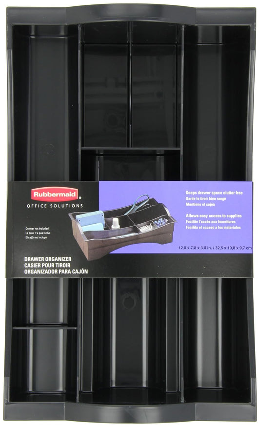 SHARPIE Rubbermaid Organizador de cajones para computadora, plástico, color negro (11916ROS)
