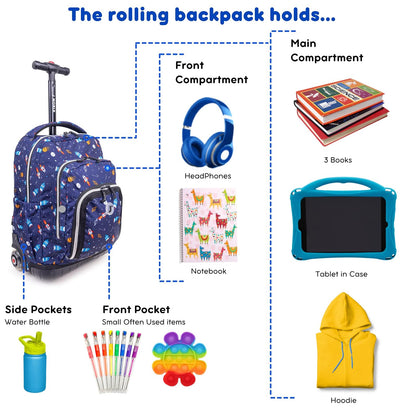 JJWorld New York Lollipop - Mochila con Bolsa para el Almuerzo, Spaceship, Una Talla