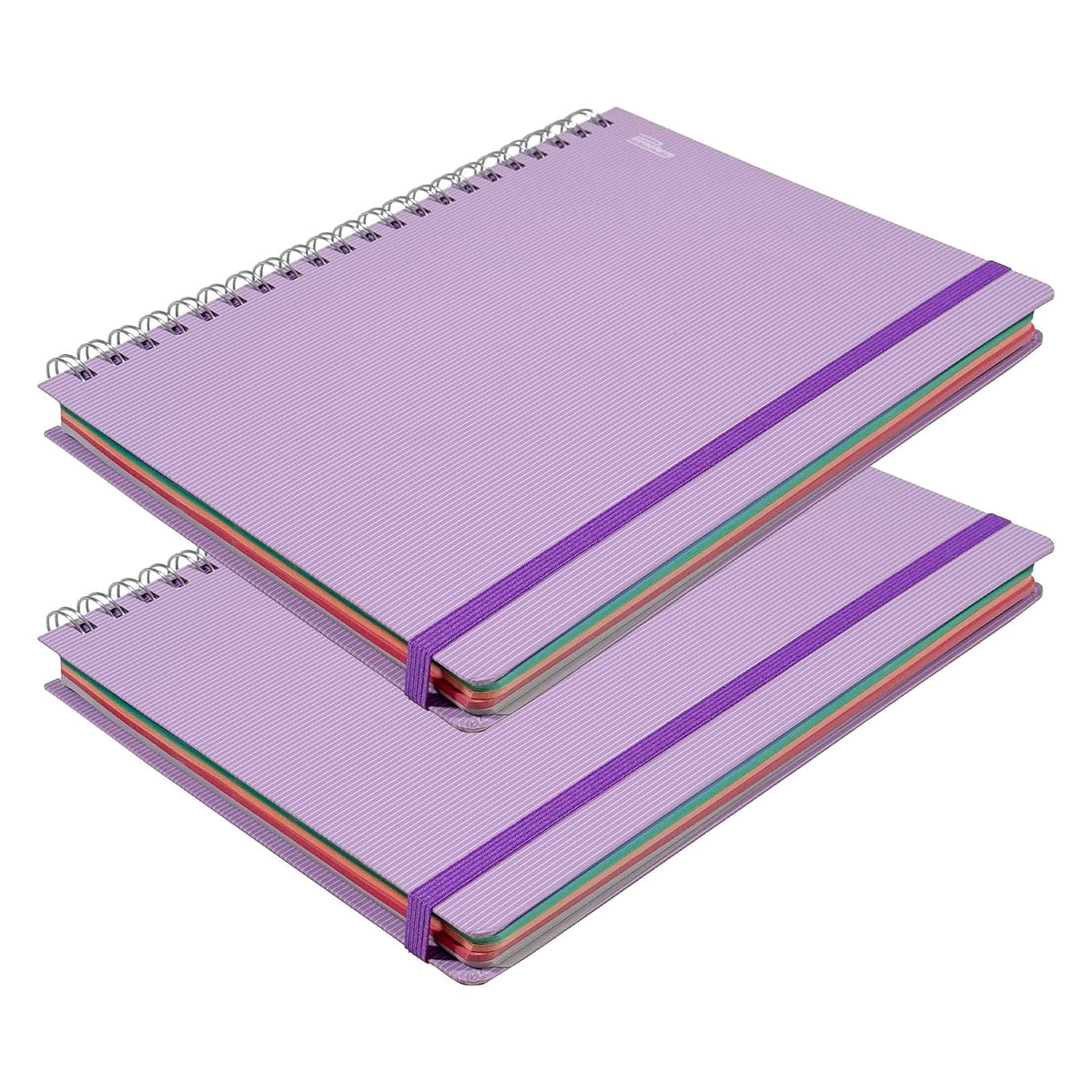 Printaform Libreta Profesional Arcoíris Pastel Universitaria 200h, 2 piezas, Cuadro Chico, Lavanda
