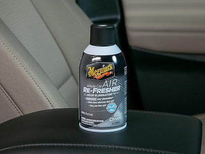 Meguiar's X2000 Toalla de Secado de Microfibra con imán de Agua, 1 Paquete, Amarillo, 22 x 30 Pulgadas + Oficial Air Re-Fresher Eliminador De Olores Black Chrome G181302 57 g