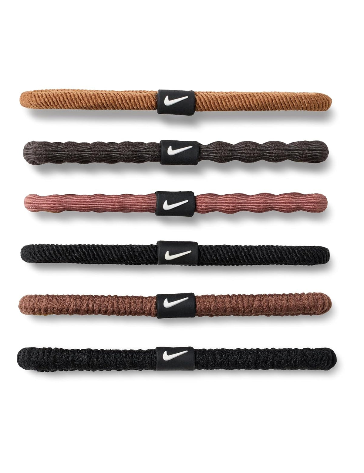 Nike - Corbata flexible para el pelo, paquete de 6