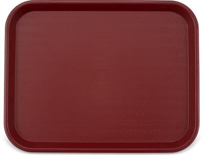 Carlisle FoodService Products Bandeja de Comida rápida de 14 x 18 Pulgadas, Polipropileno Duradero con Superficie Antideslizante, apilable para cafeterías y escuelas, sin BPA, Color Burdeos