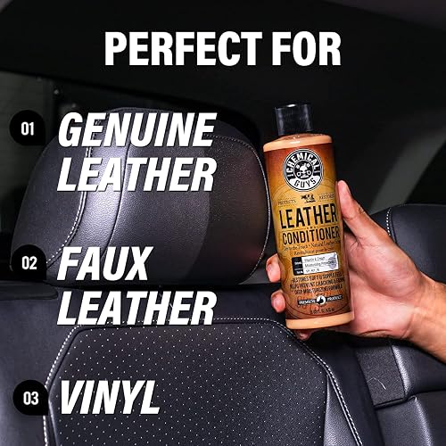 Chemical Guys Vintage Series Acondicionador de Cuero para Interiores de Automóviles, Asientos, Botas, Bolsos y Más (Funciona en Cuero Natural, Sintético, Pluma, Faux Leather y Más), 473 ml