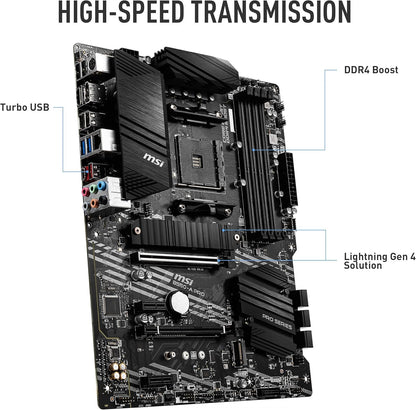 MSI B550-A Pro V1 ProSeries Motherboard (AMD Ryzen 5000, AM4, DDR4, PCIe 4.0, SATA 6Gb/s, M.2, USB 3.2 Gen 2, HDMI/DP, ATX)
