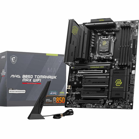 MSI mag B850 Tomahawk MAX WiFi, ATX - Compatible con procesadores AMD Ryzen 9000/8000 / 7000, AM5-80A SPS VRM, DDR5 Memory Boost 8400+ MT/s (OC), PCIe 5.0 x16, M.2 Gen5, Wi-Fi 7, 5G LAN