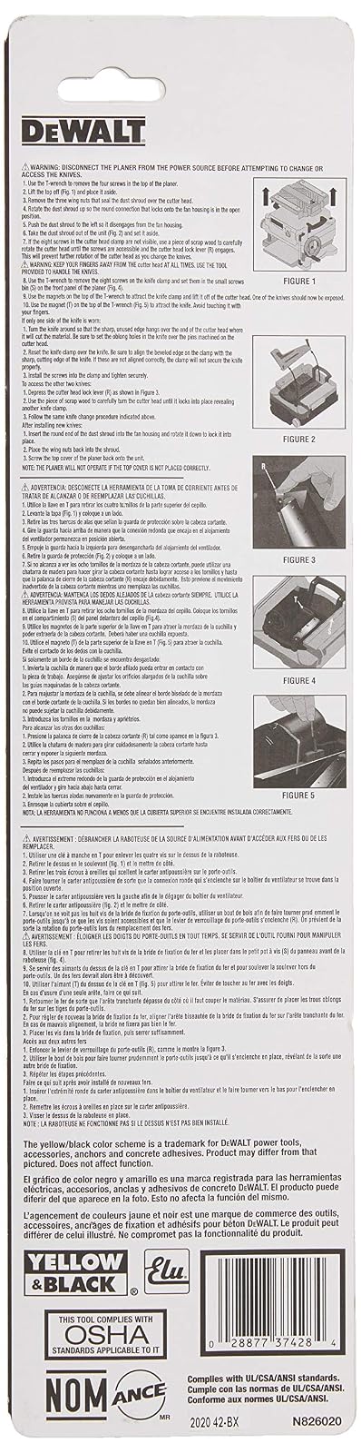 DEWALT Cuchillas desechables y reversibles para cepilladora de espesor de 13 pulgadas (DW7352)