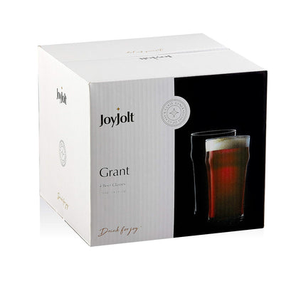 JoyJolt otorgar 19oz Cerveza Pint Juego de 4 vaso para cereza con capacidad en un pub tradicional