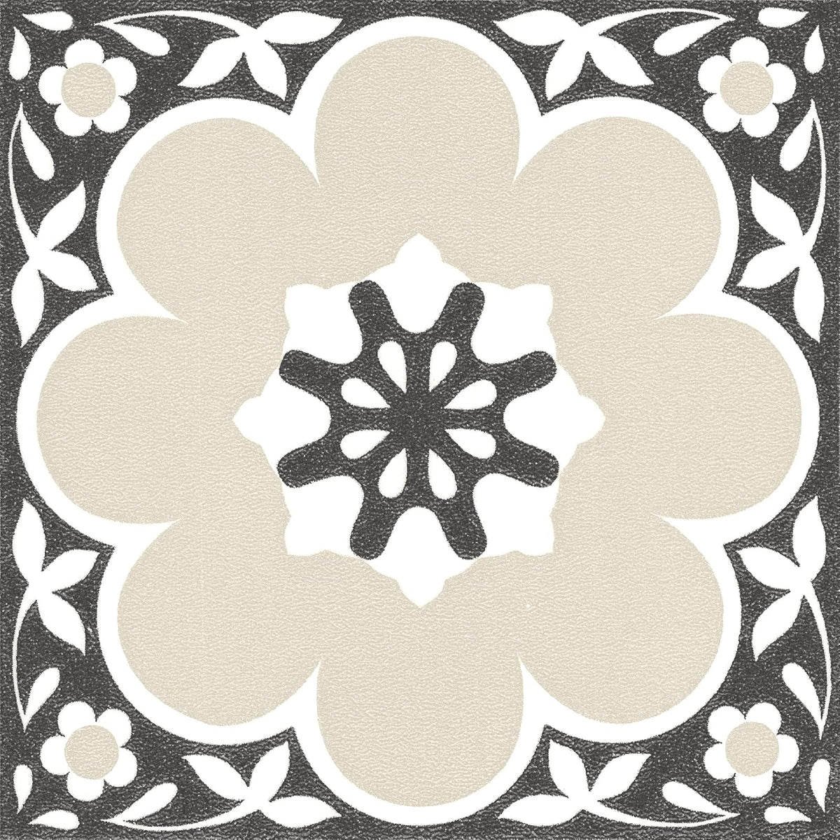 FloorPops - Azulejos de vinilo negro Daphne de 12 x 12 pulgadas (10 azulejos), (10 pies cuadrados/caja)