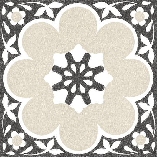 FloorPops - Azulejos de vinilo negro Daphne de 12 x 12 pulgadas (10 azulejos), (10 pies cuadrados/caja)