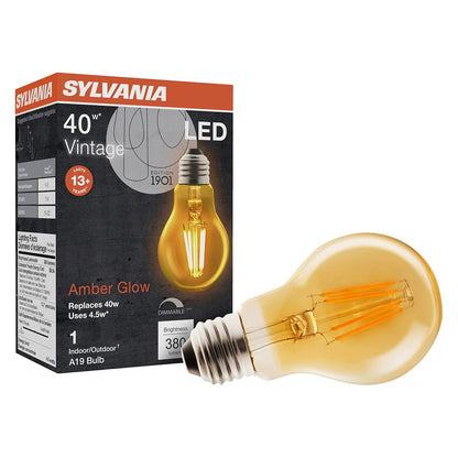 Sylvania Home Lighting 74694 Sylvania foco LED de filamento, A19-40W, Amber Finish