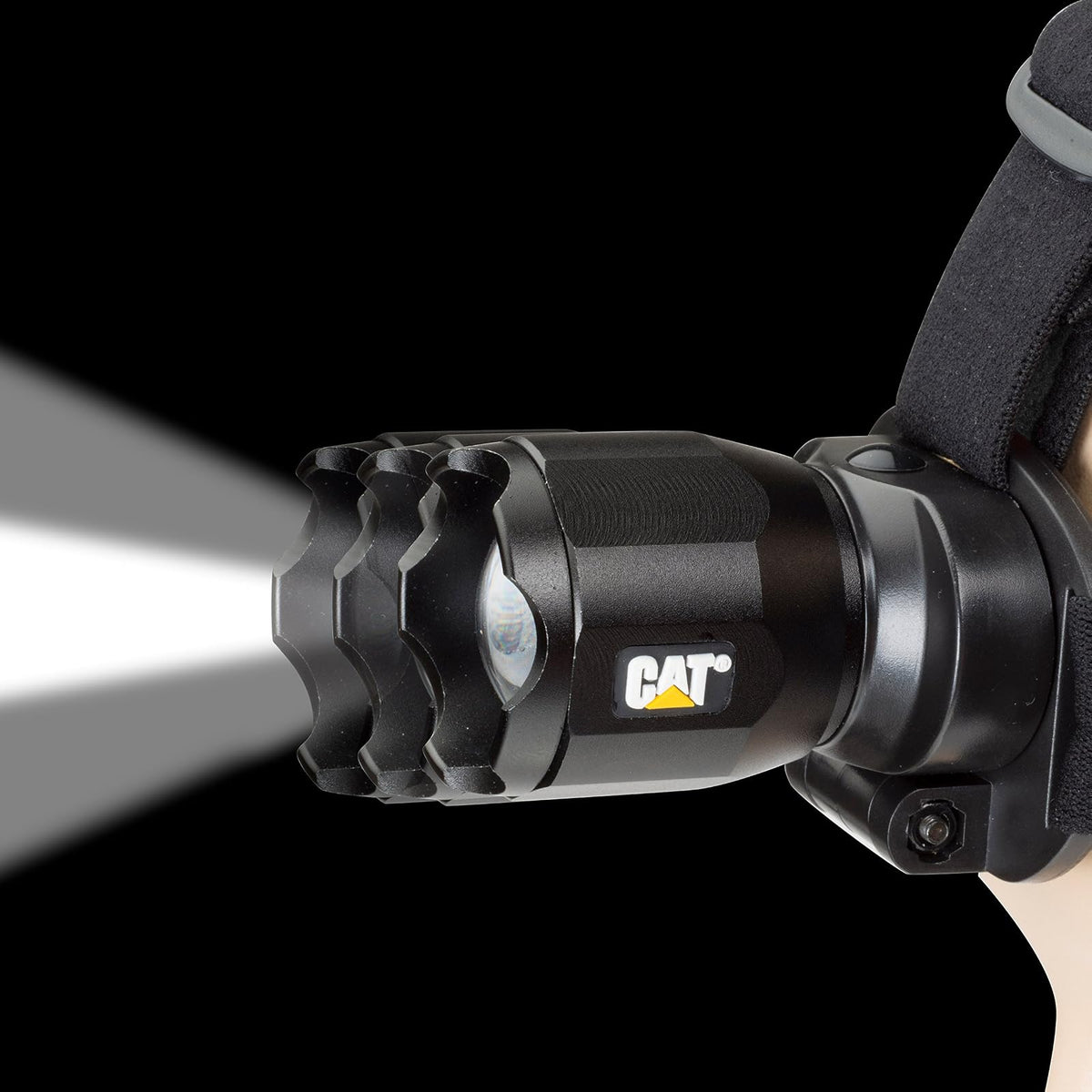 Cat CT4205 - Faro de enfoque LED CREE recargable de 380 lúmenes con cabeza angular ajustable (negro), pequeño