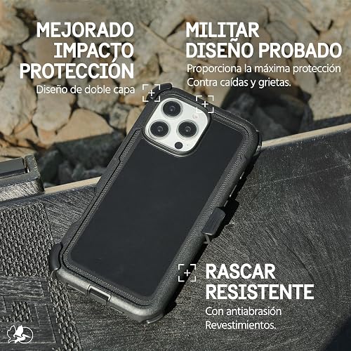 Pelican - Funda Resistente para iPhone 16 Pro [Compatible con MagSafe] con Protección contra Caídas de Grado Militar de 16 Pies, Negro