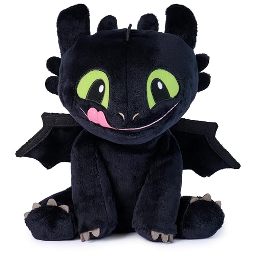 Dragons DreamWorks How to Train Your Dragon, Juguete de Peluche de Cuddly Toothless, Animal de Peluche, artículo de promoción de la película, Juguetes para niños, a Partir de 3 años, 25,4 cm