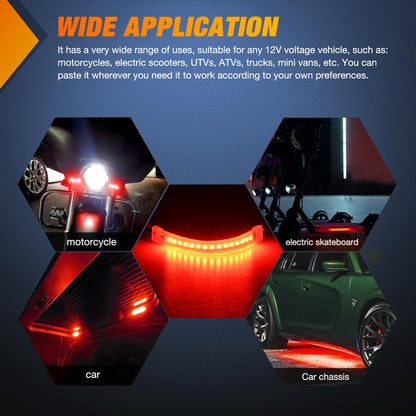 Nilight TL-402 2 Tiras de Luces LED de 5 in para Motocicleta/ATV con Haz Rojo, Flexible, Ajuste Universal
