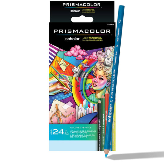 Prismacolor Scholar - Lápices de colores, suministros de arte perfectos para dibujar, dibujar, colorear, surtidos, 24 unidades