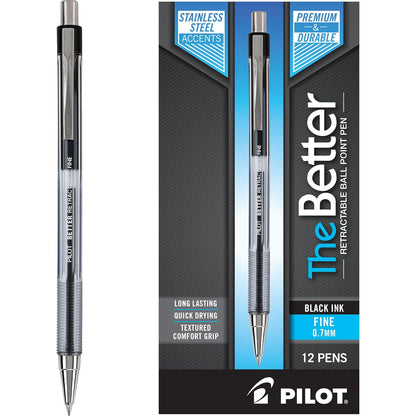 Pilot Better Bolígrafo Retráctil Caja de 12 - 12 Count (Pack of 1) - Black