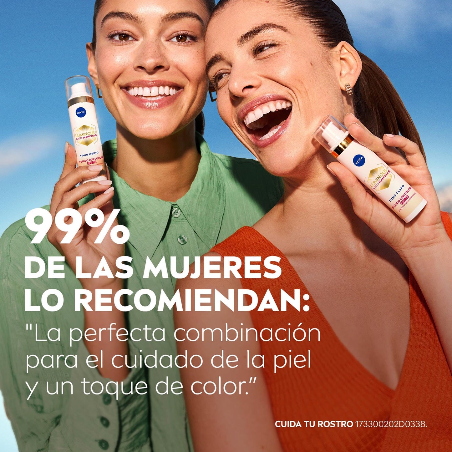 NIVEA Luminous 630 Fluido con Color 3 en 1 Tono Medio (40 ml) - Enriquecido con Ácido Hialurónico y Vitamina E para una Piel Luminosa sin Manchas por Edad, Solares u Hormonales
