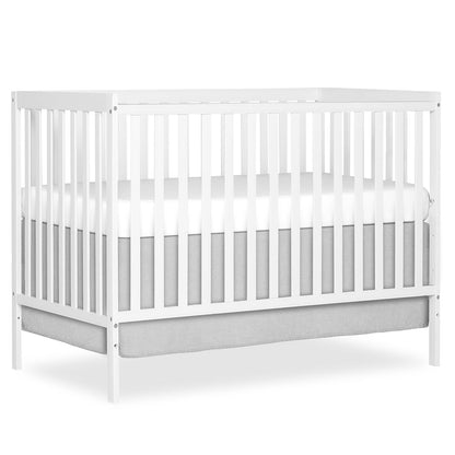 Dream On Me Synergy Cuna Convertible 5 en 1 en Blanco | GREENGUARD Gold, BSA, compatible con ASTM y CPSC, riel recto clásico, soporte de colchón de 3 posiciones, límite de 50 libras