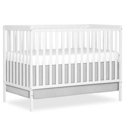 Dream On Me Synergy Cuna Convertible 5 en 1 en Blanco | GREENGUARD Gold, BSA, compatible con ASTM y CPSC, riel recto clásico, soporte de colchón de 3 posiciones, límite de 50 libras