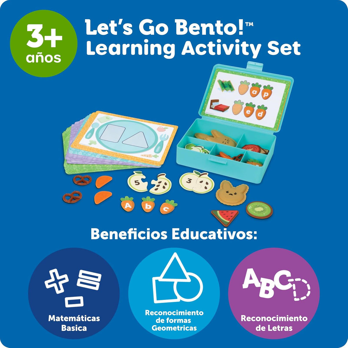 Learning Resources Let's Go Bento! Learning Activity Set, 78 Piezas, Mayores de 3 años, Actividades de Aprendizaje Preescolar, Juguetes Infantiles,Comida De Juguete,Juegos de Cocina de Juguete