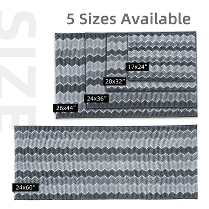 KASENTEX - Alfombras de baño Suaves de Lujo de 24 x 36 Pulgadas, alfombras de baño de felpilla lanuda absorbentes, duraderas, Antideslizantes, lavadas a máquina, para baño, Tina y Ducha, Color Gris