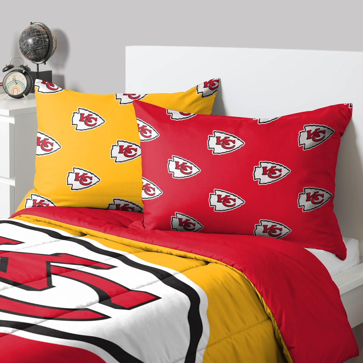 FOCO NFL - Juego de Ropa de Cama en una Bolsa de edredón de 3 Piezas con Logotipo del Equipo