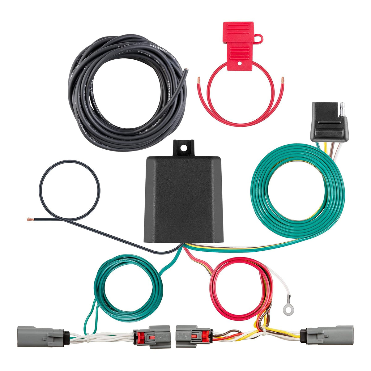 CURT 56487 - Arnés de cableado Personalizado para Remolque de 4 Pines, Compatible con Mazda CX-5, CX-50, Color Negro