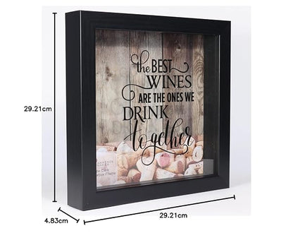 Lawrence Frames - Soporte de corcho Shadow Box para vino, 10 x 10, negro