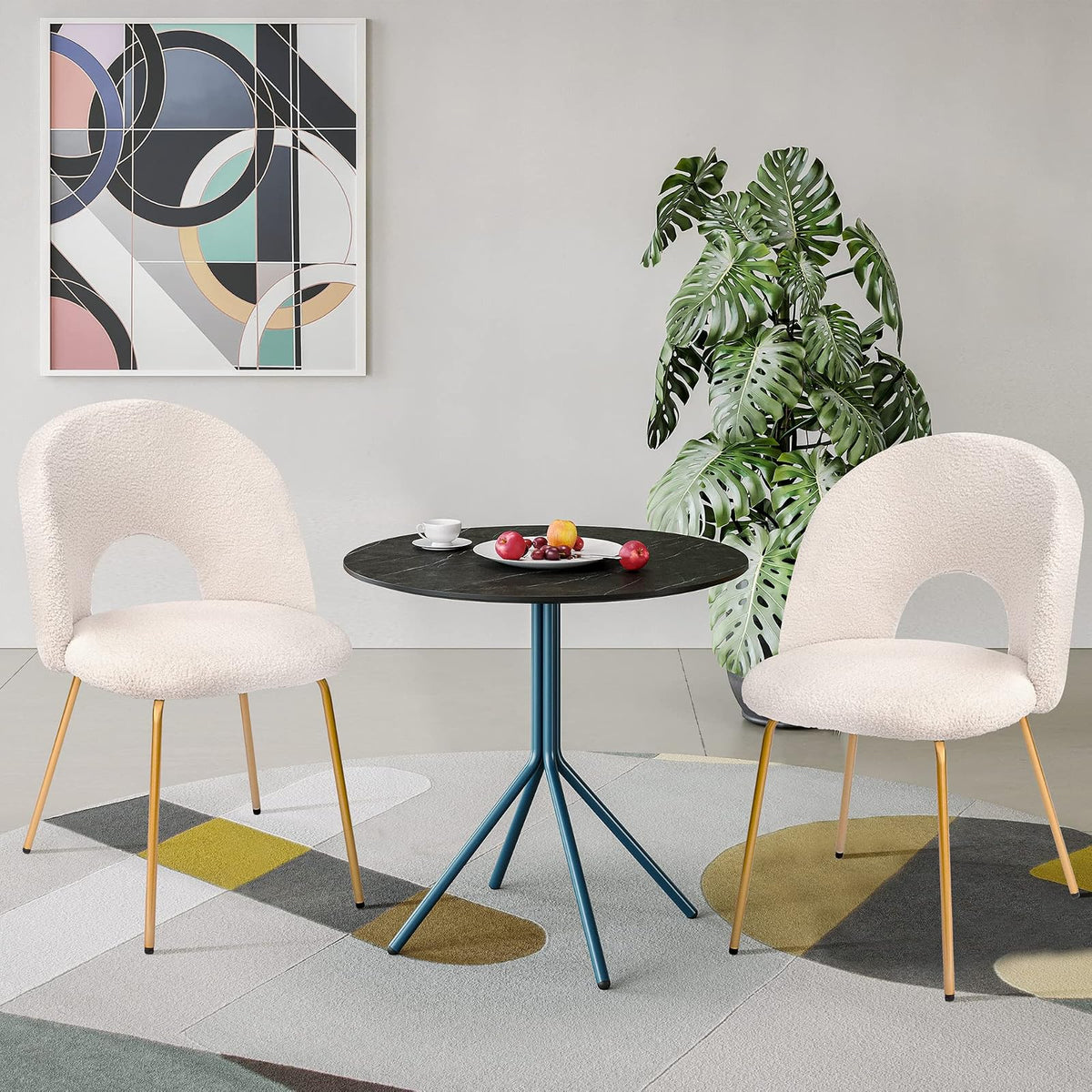 CangLong - Juego de 2 sillas de Comedor, Color Blanco