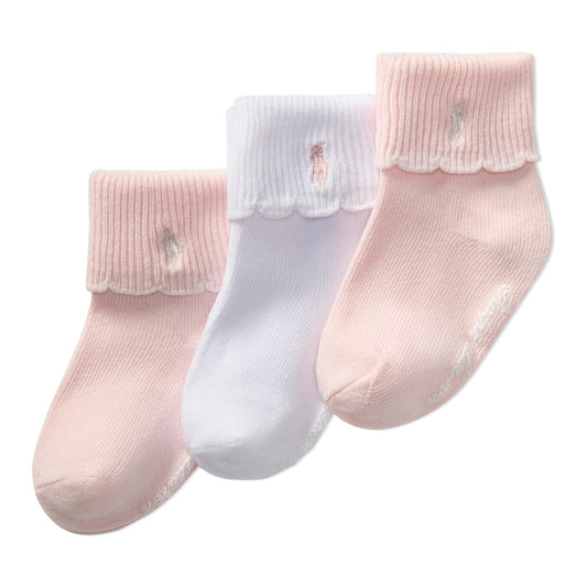 POLO RALPH LAUREN Baby Scallop Turncuff Sock Calcetín para bebé festoneado bebés niñas