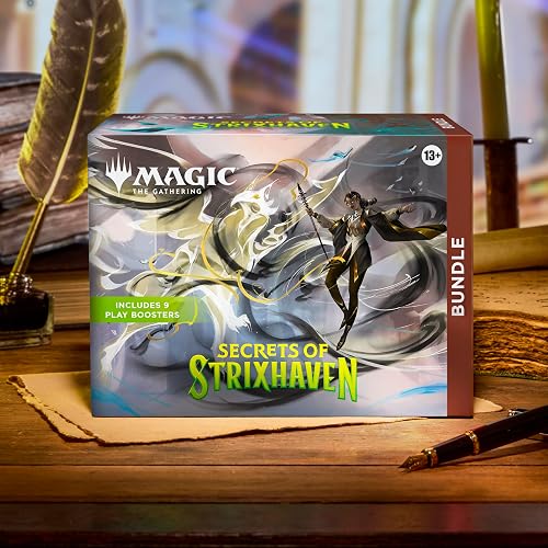 Magic: The Gathering Secrets of Strixhaven - Bundle (9 Play Boosters, 30 Lands, 1 Alt-Art Card + Exclusive Accessories) en Inglés