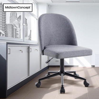 Silla de Oficina y Escritorio Ejecutiva, Ergonomica, con Tapizado de Tela Color Gris, con Ruedas