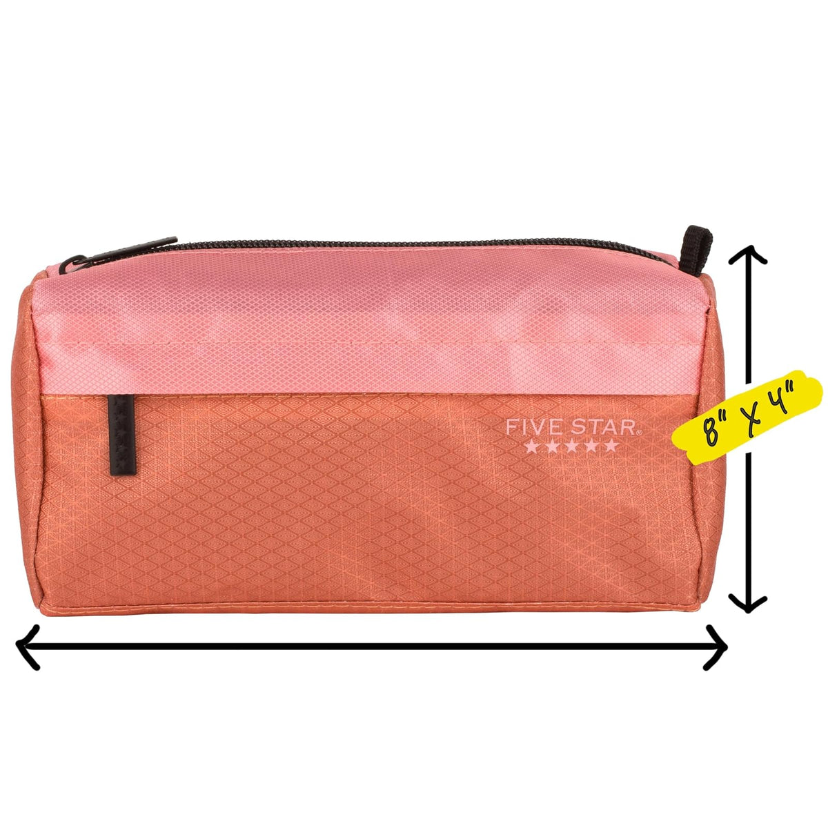 Five Star - Estuche para lápices, estuche para bolígrafos, bolsa con cierre de 9 bolsillos, organizador de almacenamiento para suministros escolares, auriculares, cargadores, cables, maquillaje, rosa
