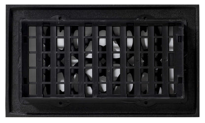 Decor Grates AC408-BLK - Registro victoriano para piso, 4 x 8 pulgadas, hierro fundido, negro