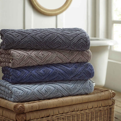 Amrapur Overseas | Deco Diamond 2 Pack Denim Lavado Toalla de baño (Mocha)