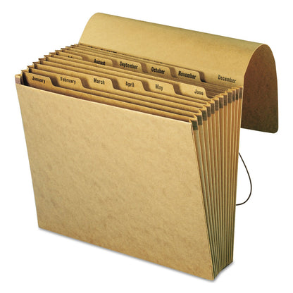 Smead Expanding File, Monthly (Jan.-Dec.), 12 Pockets, Flap and Cord Closure, Letter Size, Kraft (70186)