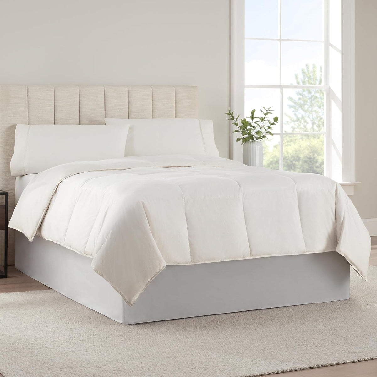 Serta Falda de Cama Moderna con Volantes, Caída de 13 Pulgadas - Queen - Gris claro