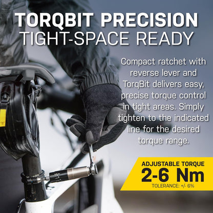 Topeak Ratchet Rocket Lite NTX+, herramienta de carraca y brocas, con broca de torsión ajustable de 2-6 Nm y cabeza de herramienta de cadena, herramienta de bicicleta de 19 funciones