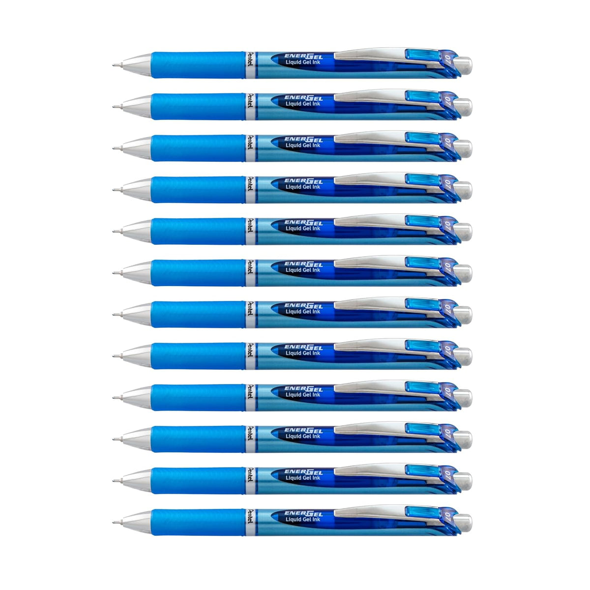 Pentel EnerGel RTX Bolígrafos Retráctiles de Tinta Líquida de Gel - Aguja de de 0.7mm - 12 Unidad (Paquete de 1) - Azul