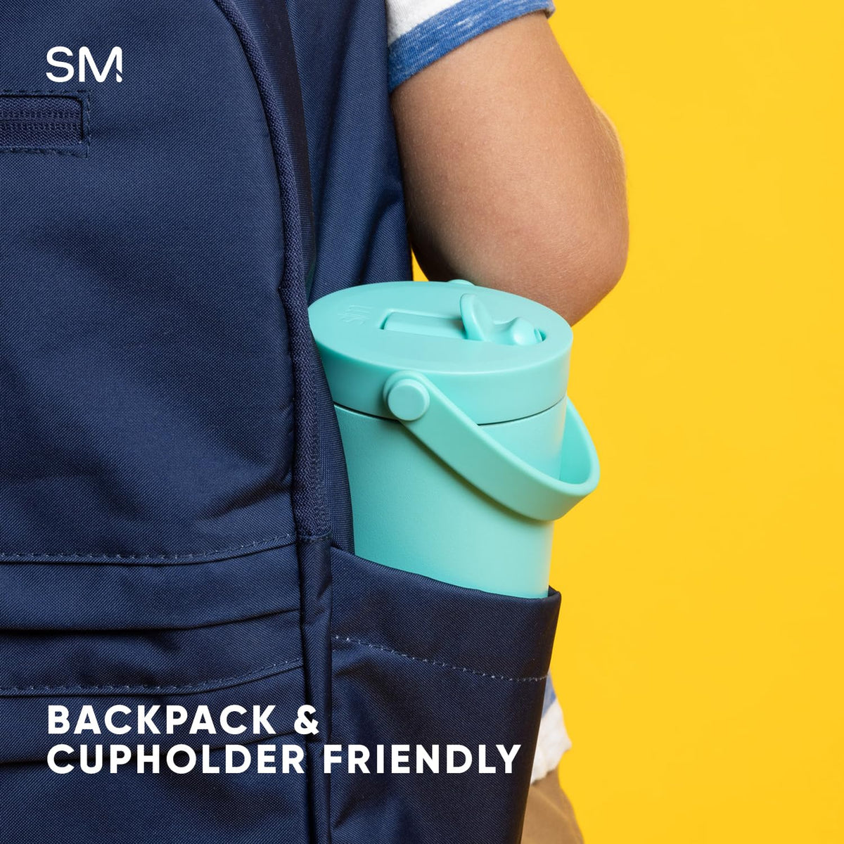 Simple Modern Trek Pivot | Vaso Térmico Infantil de 710 ml con Popote Abatible, Asa y Bota de Silicona | Botella Aislada de Acero Inoxidable | Escuela y Viajes | Lime Checkmate
