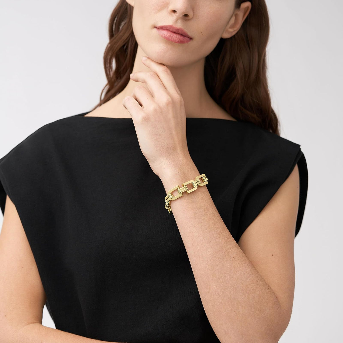 Fossil Pulsera jf04573710 heritage de acero inoxidable en color dorado para dama