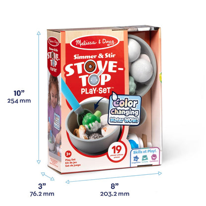 Melissa & Doug Saltear y Revolver en Estufa Juego con Water Wow! Colorear Revela con Agua, Comida de Juguete para niños 3+