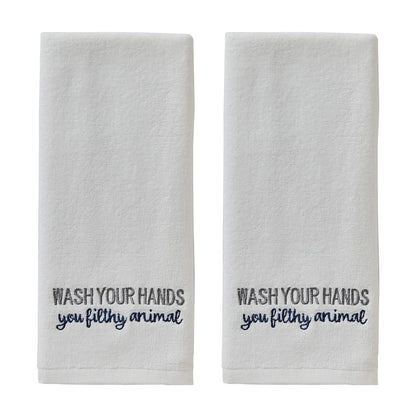 SKL Home - Toalla de Mano (2 Unidades), 16 x 25 Pulgadas, Color Blanco, 2 Unidades