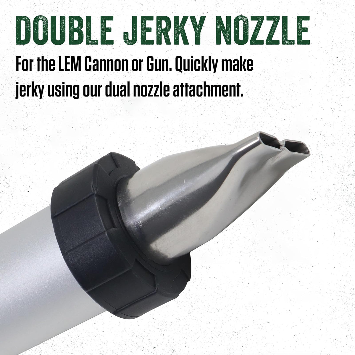 LEM Products Jerky Cannon and Gun Boquilla doble ceca, 2 ranuras Jerky, acero inoxidable