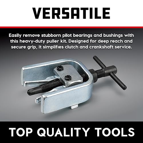 Powerbuilt 648619 - Extractor de rodamientos piloto, quitar rodamientos y bujes, reparación de automóviles extranjeros y domésticos, funda de almacenamiento - Plata