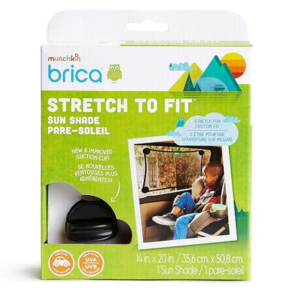 Munchkin Brica Stretch to Fit - Parasol para ventana de automóvil, ayuda a bloquear los rayos UVA/UVB, Negro, 1 Unidad (Paquete de 1)