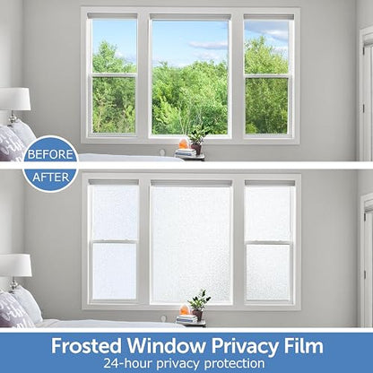 HIDBEA Película de privacidad para ventana esmerilada, no adhesiva, calcomanías de vidrio estáticas, bloqueo solar y UV, control de calor, calcomanías para cubierta de puerta para oficina en casa, 23.6 x 157.5 pulgadas
