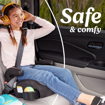 Graco TurboBooster 2.0 Asiento elevador sin respaldo para automóvil, Denton | Asiento elevador de viaje para niños de 4 a 10 años, peso de 40 a 100 libras, altura de hasta 57 pulgadas