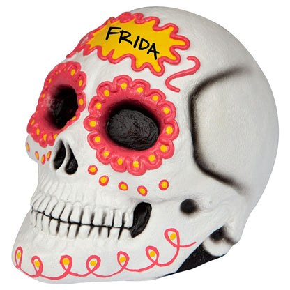 Ghoulish Productions Sugar Skull Pink, Artículo Decorativo de Catrin Mexicano, Adorno Decoración de Craneo Colorido Ideal para Halloween y Día de Muertos